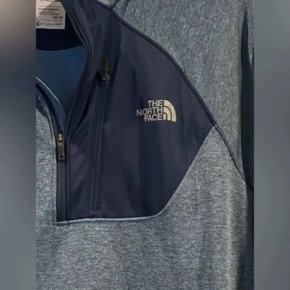 Men’s The North Face FlashDry Fleece Jacket Light Weight Two Toned 1/2 Zip Sz M